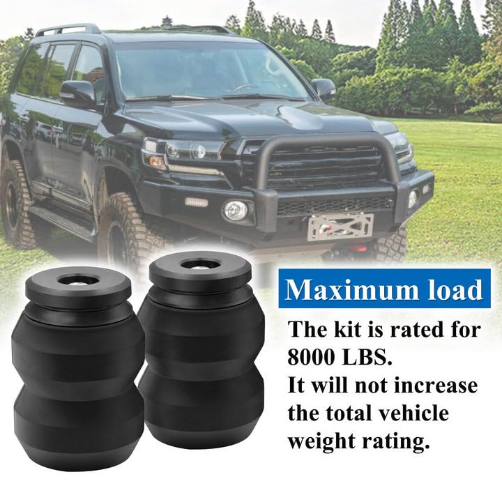FLYINGAMZ DR1500DQ Rear Suspension Enhancement System Compatible with Dodge Ram 1500 2WD 4WD 2009-2024 Quad & Crew Cab Rubber Helper Kit - Image 4